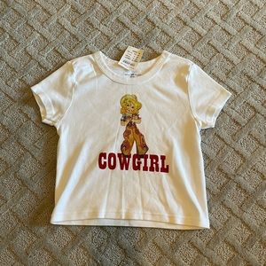 Brandy Melville S NWT crop top cowgirl graphic